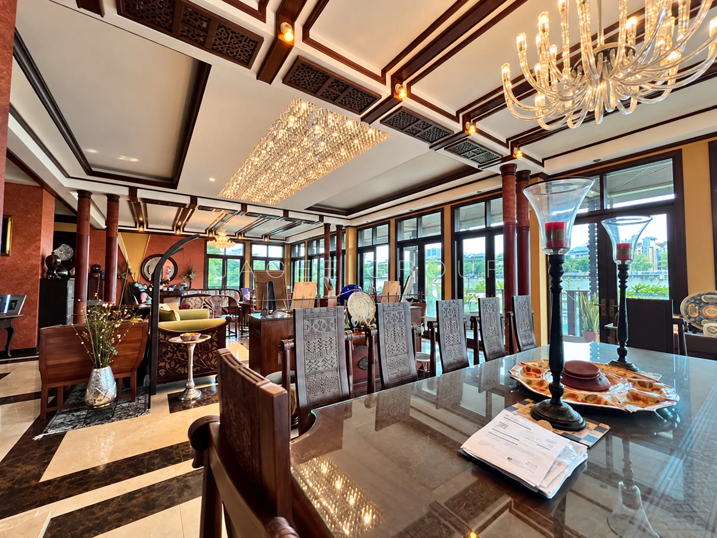 Dining and Living Overview at hilltop bungalow in Damansara Heights
