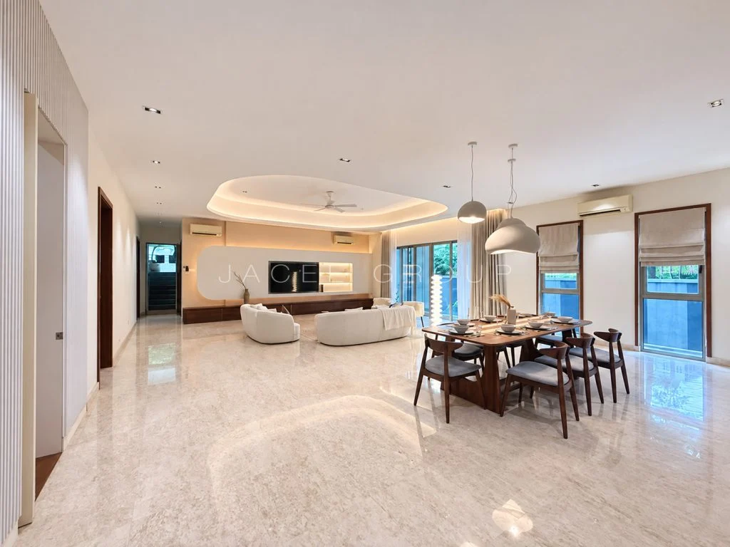 Living and Dining Overview at the 9 Madge condominium in U Thant