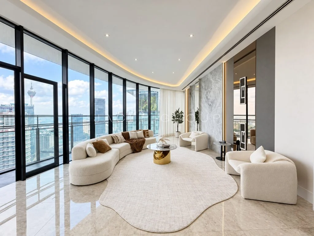 Living Room Panoramic Windows at the K Residence in KLCC