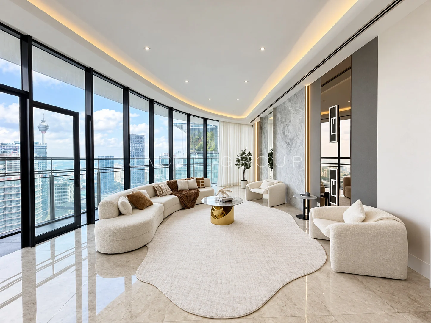 Living Room Panoramic Windows at the K Residence in KLCC