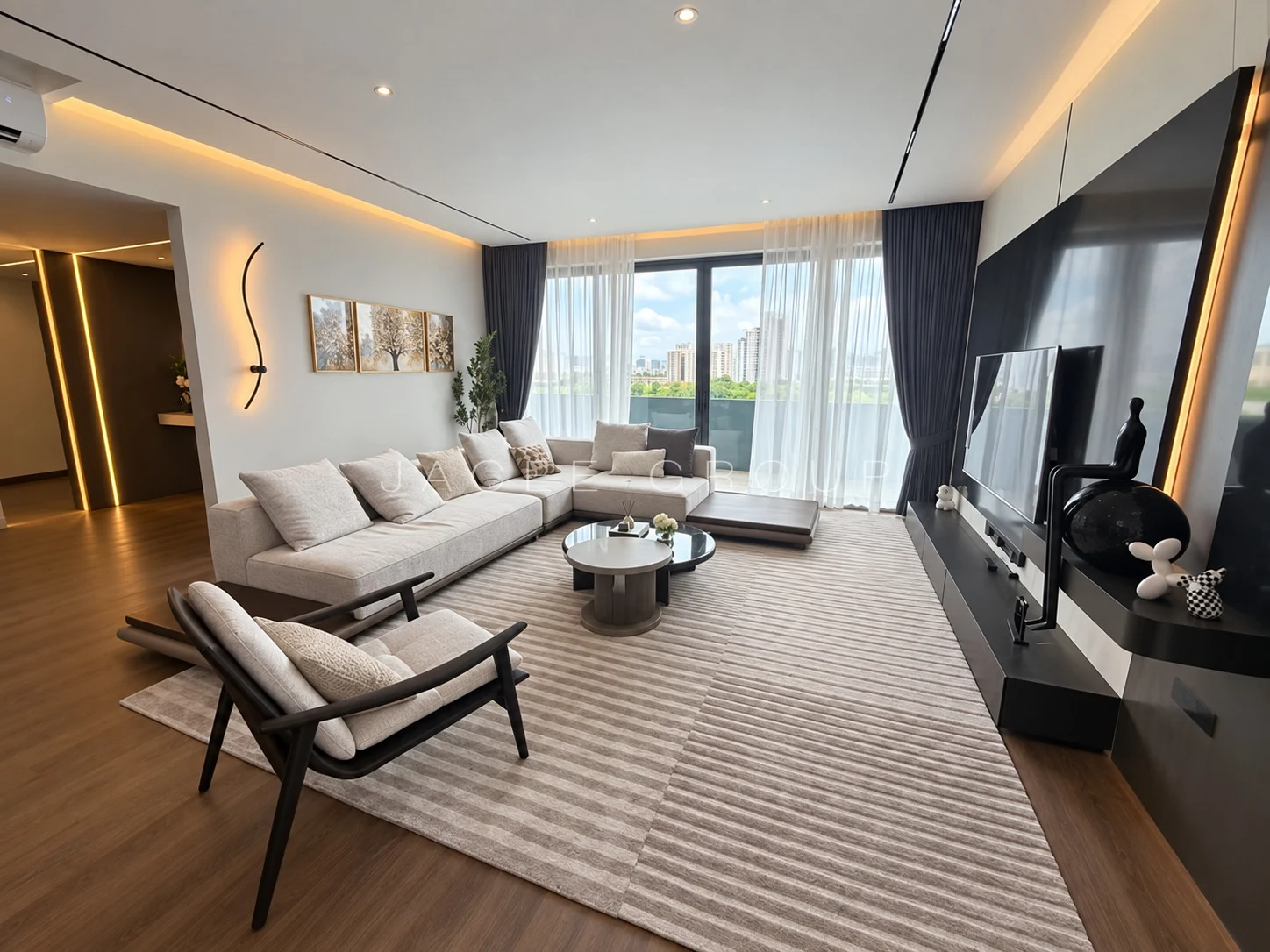 Living Room Wide View at the Katana II triplex penthouse in Ampang Hilir