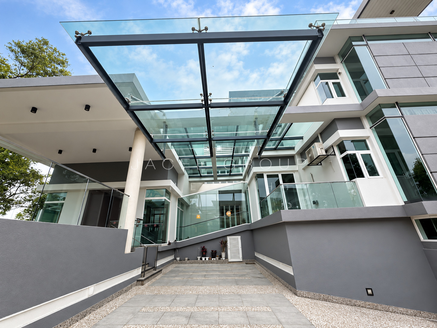 Glass Canopy Entrance at the Country Heights Damansara freehold bungalow