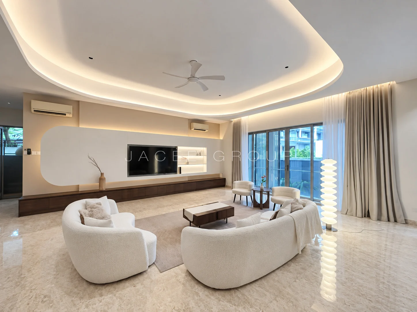 Living Room Seating at the 9 Madge condominium in U Thant