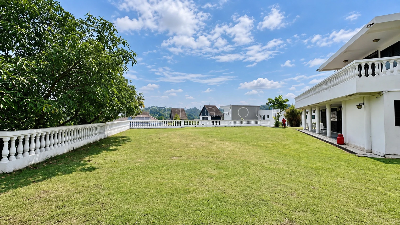 Expansive Front Lawn at the Bangsar bungalow with large garden