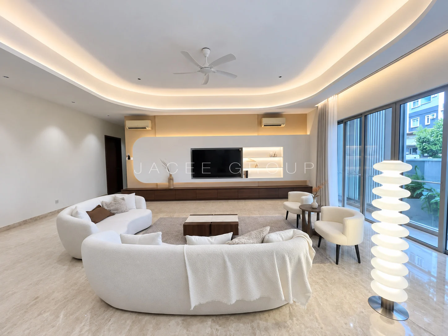 Living Room Front View at the 9 Madge condominium in U Thant