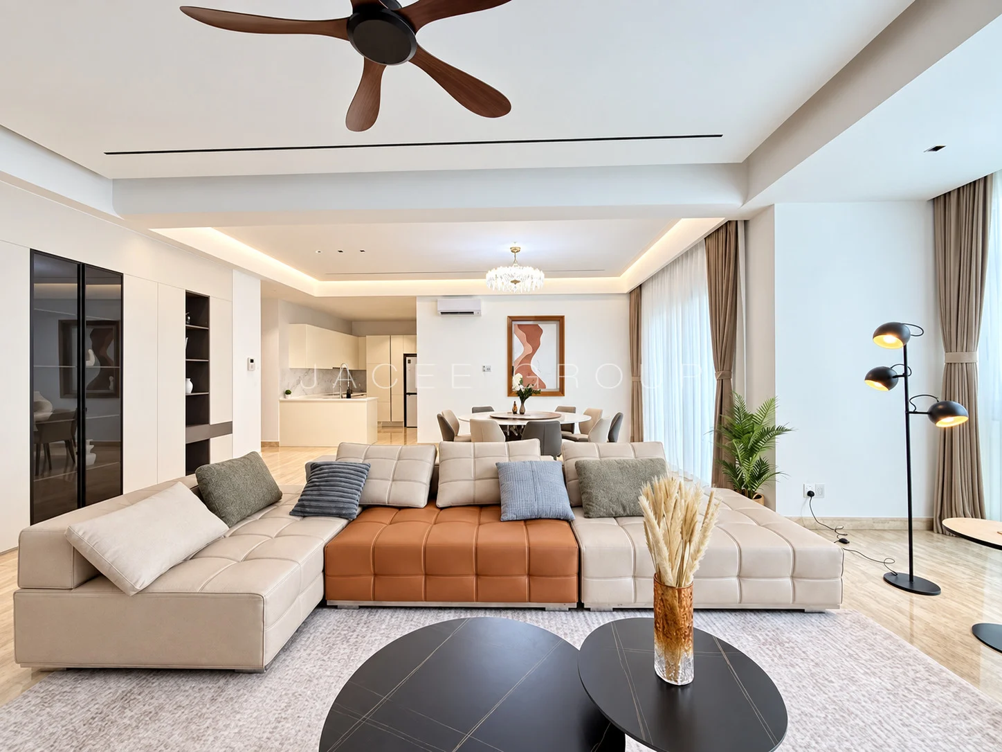 Living Room Front View at the 9 Madge condominium in U Thant