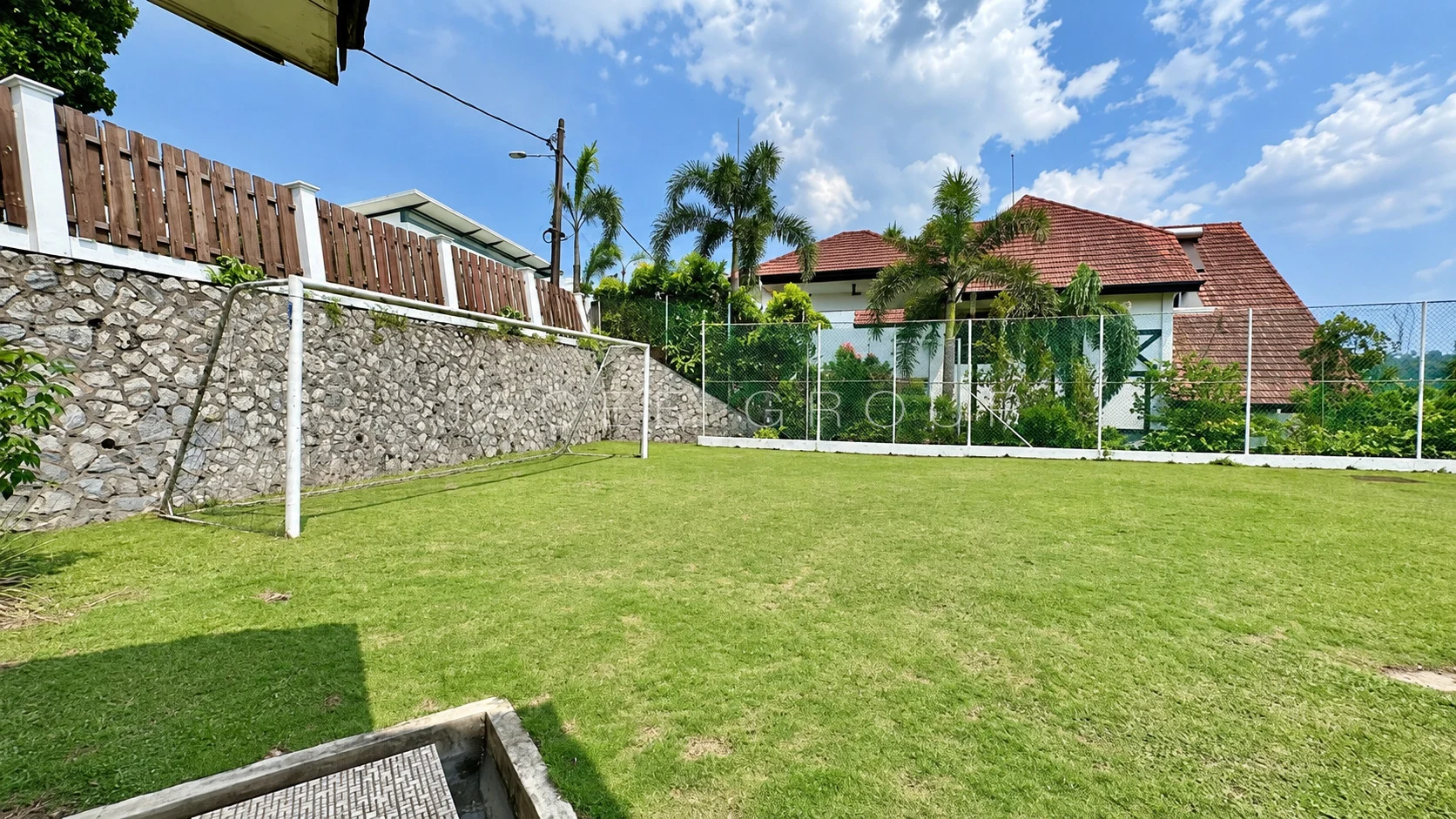 Garden and Goal Area at the Bangsar bungalow with large garden