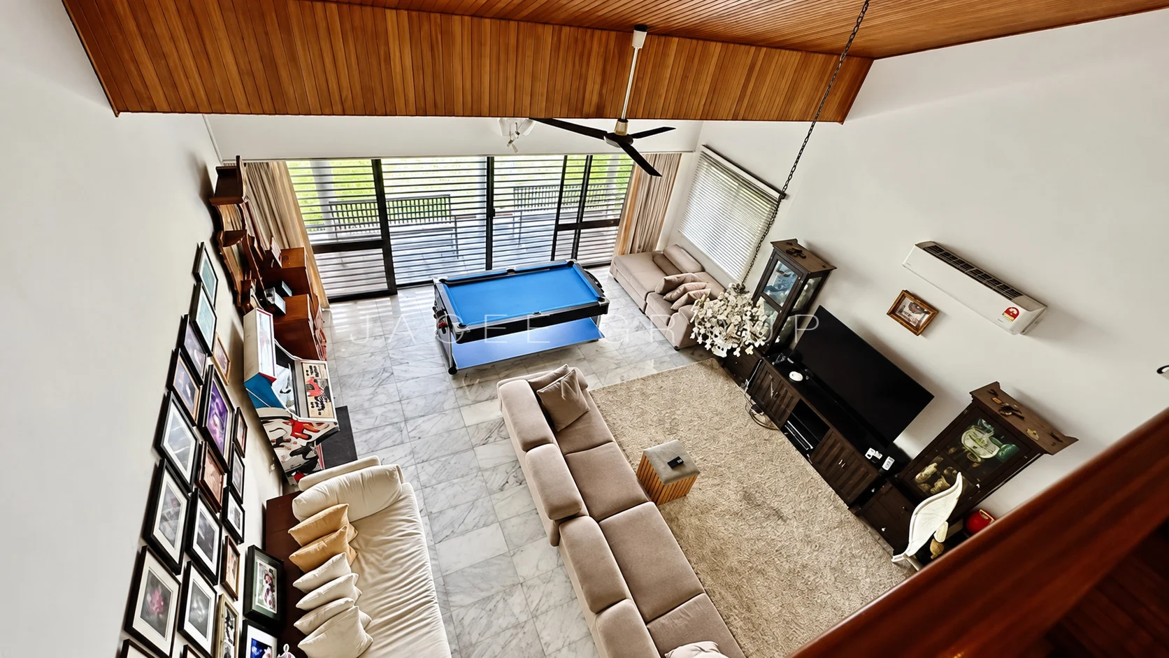 Living Room from Upper Landing at the Bangsar bungalow with large garden