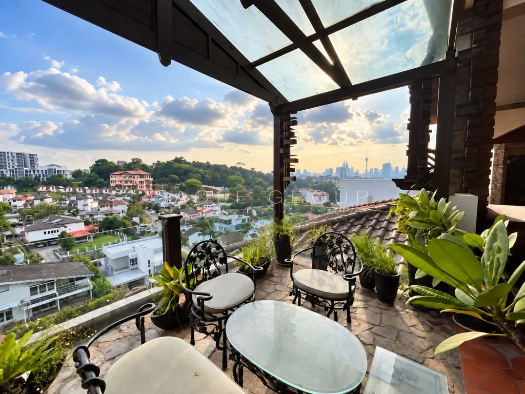 Skyline Terrace at hilltop bungalow in Damansara Heights