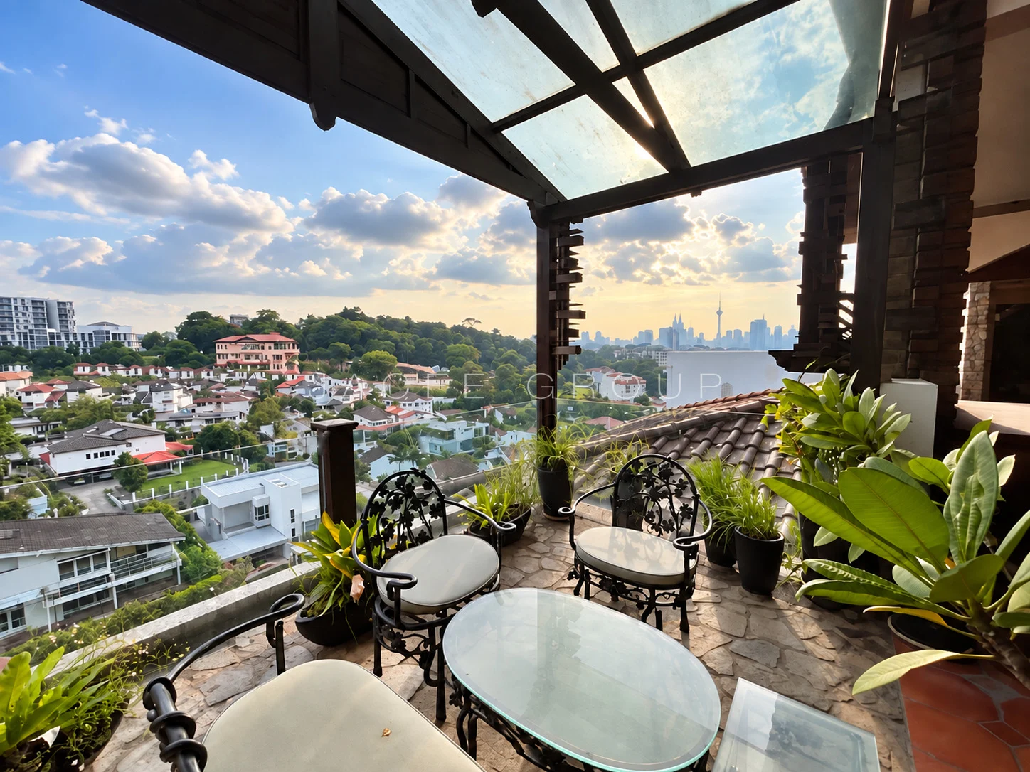 Skyline Terrace at hilltop bungalow in Damansara Heights