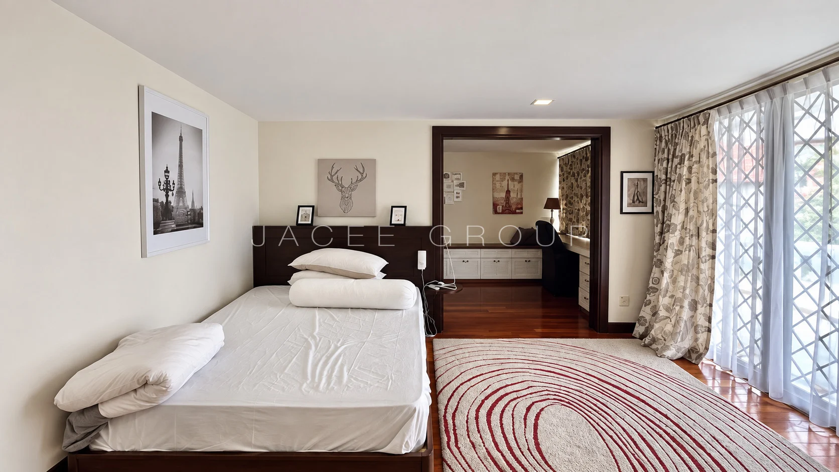Bedroom and Study Entrance at the Bangsar bungalow with large garden