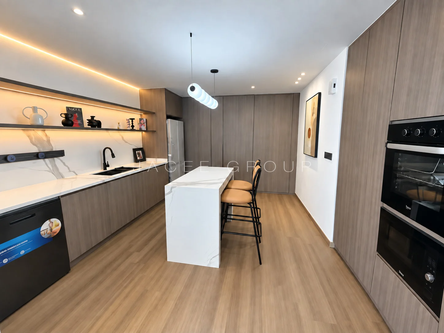 Kitchen and Breakfast Island at the Katana II triplex penthouse in Ampang Hilir