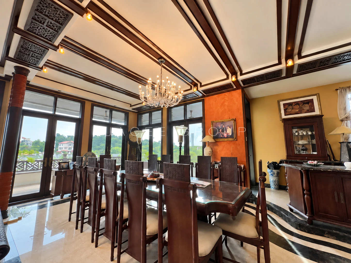 Formal Dining Room at hilltop bungalow in Damansara Heights