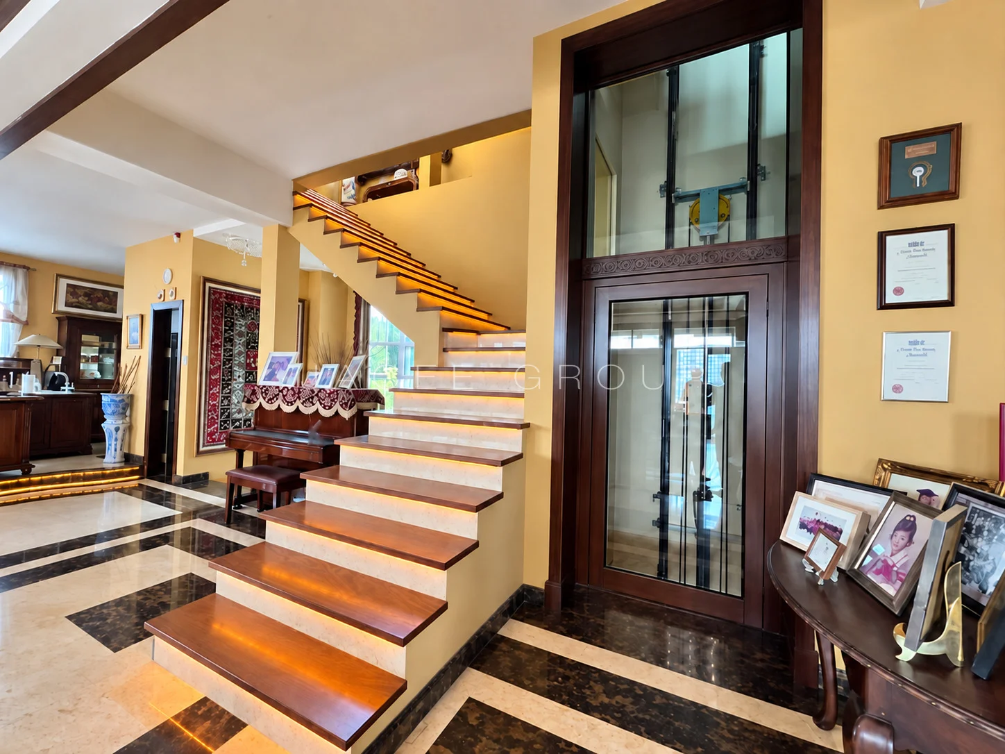 Private Lift and Staircase at hilltop bungalow in Damansara Heights