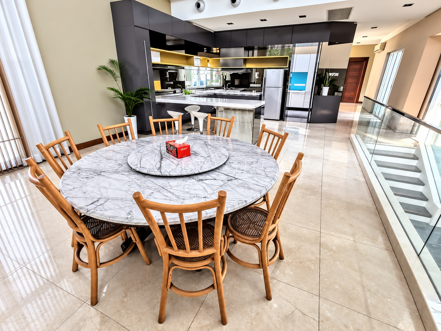 Dining Table and Kitchen at the Country Heights Damansara freehold bungalow