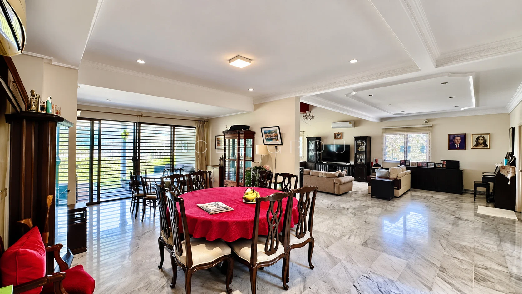 Dining and Living Area at the Bangsar bungalow with large garden