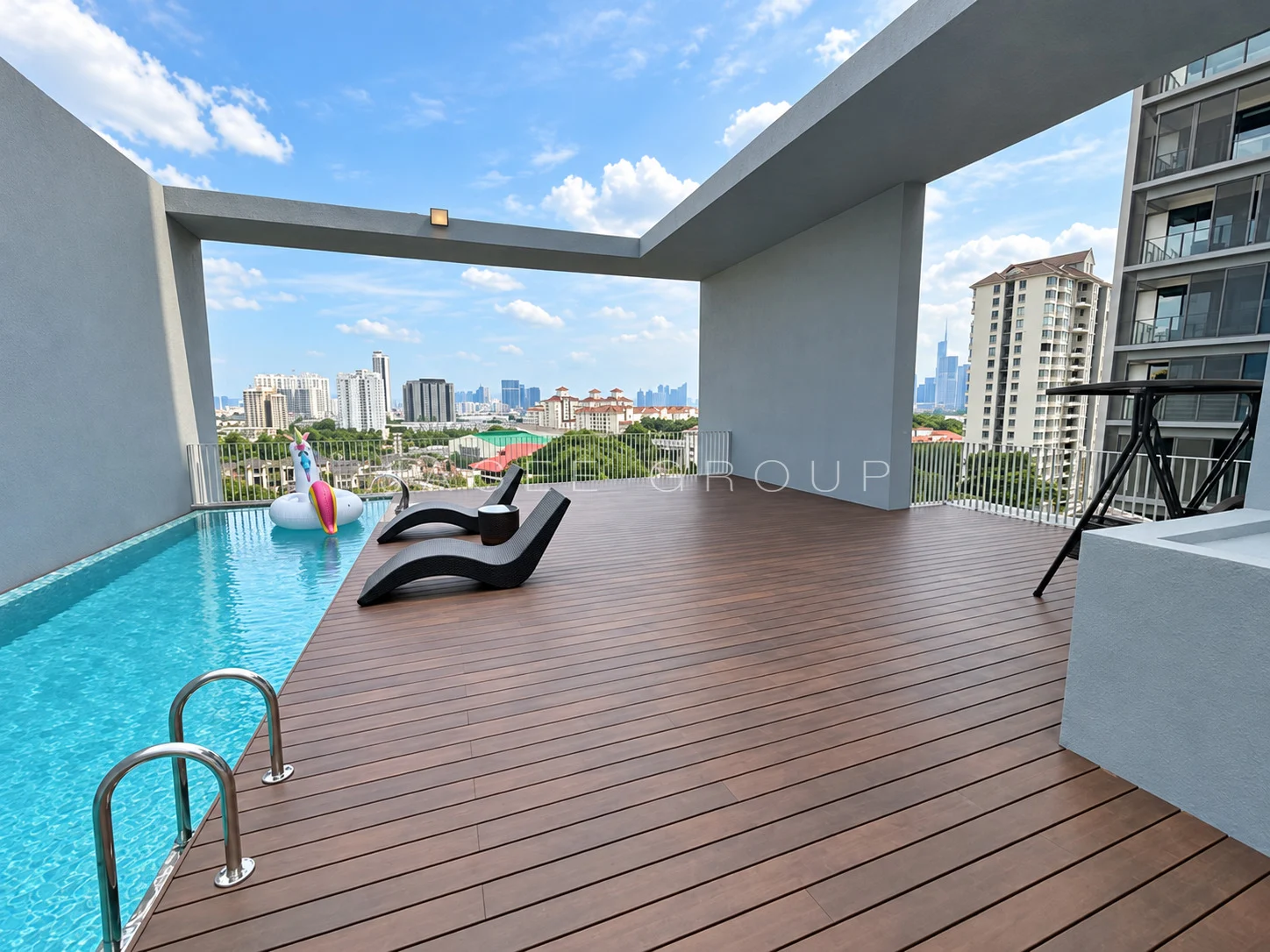 Private Rooftop Pool Terrace at the Katana II triplex penthouse in Ampang Hilir