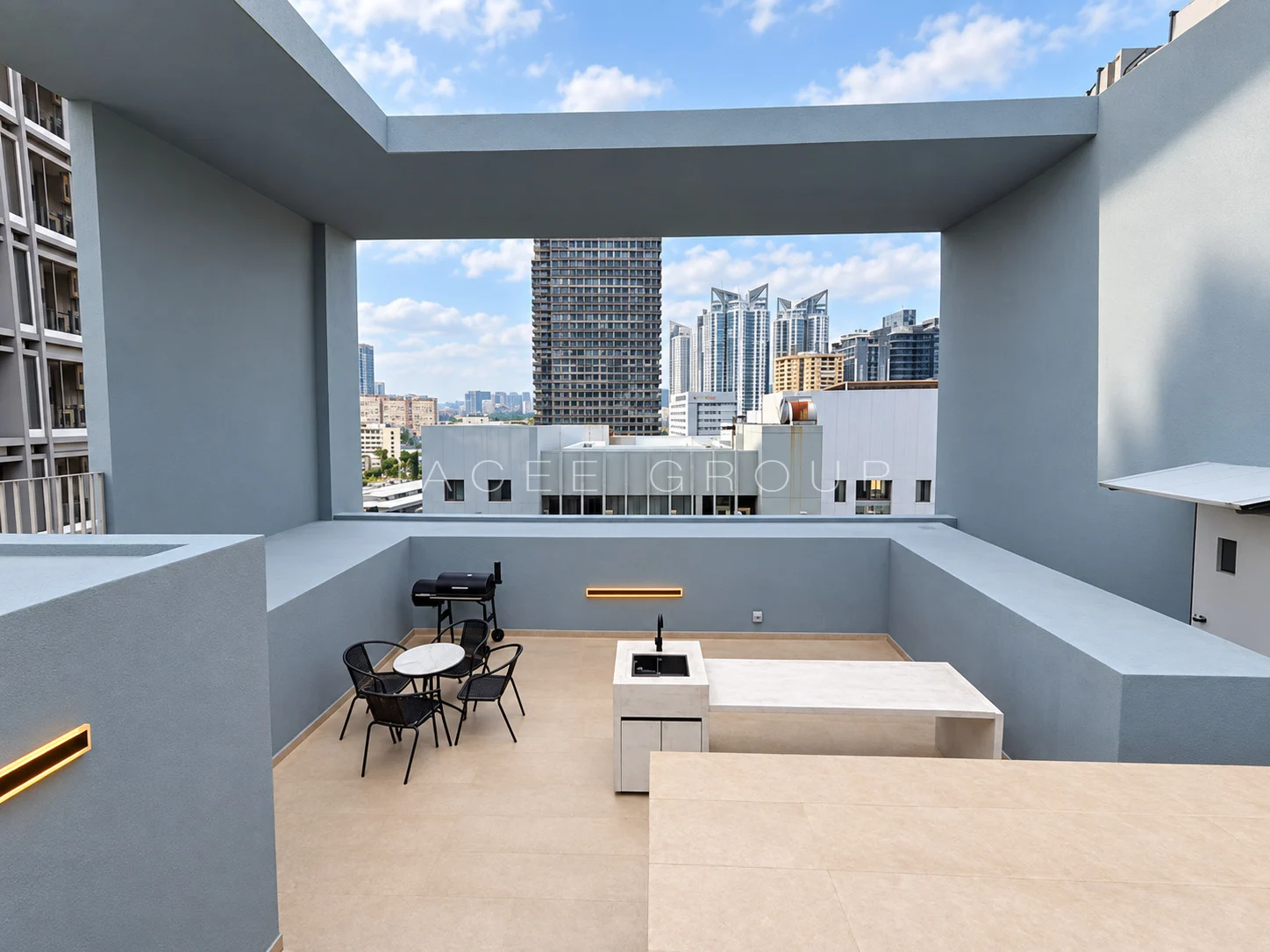 Rooftop BBQ Area at the Katana II triplex penthouse in Ampang Hilir