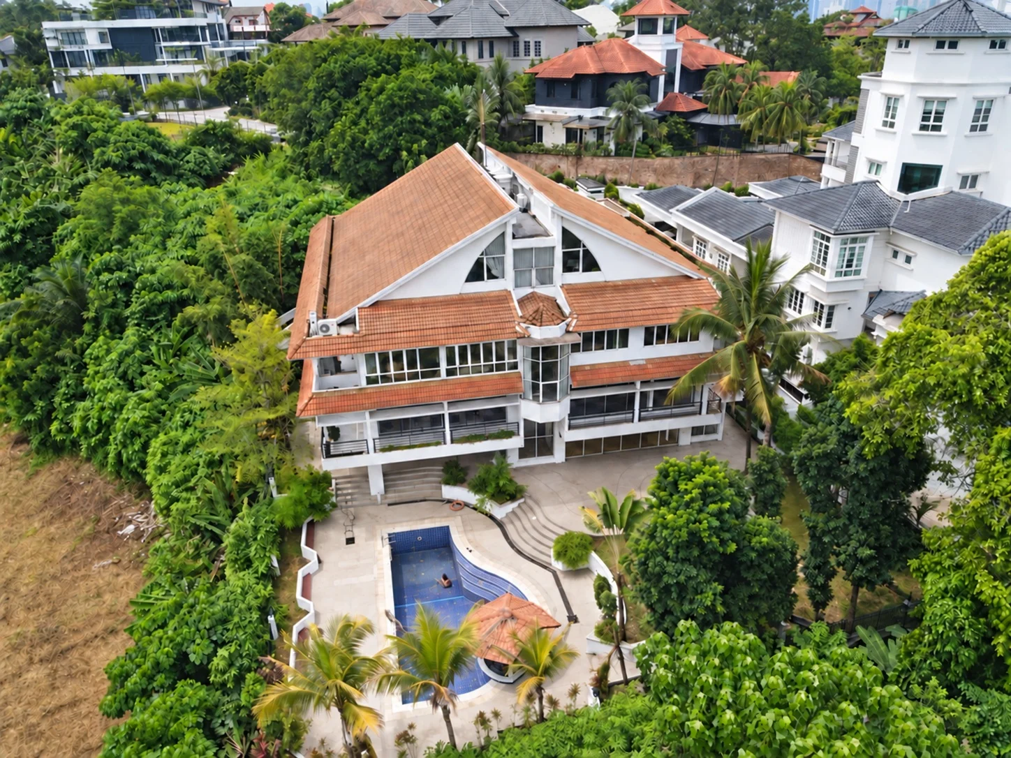 Garden Elevation at the Bangsar bungalow, Kuala Lumpur