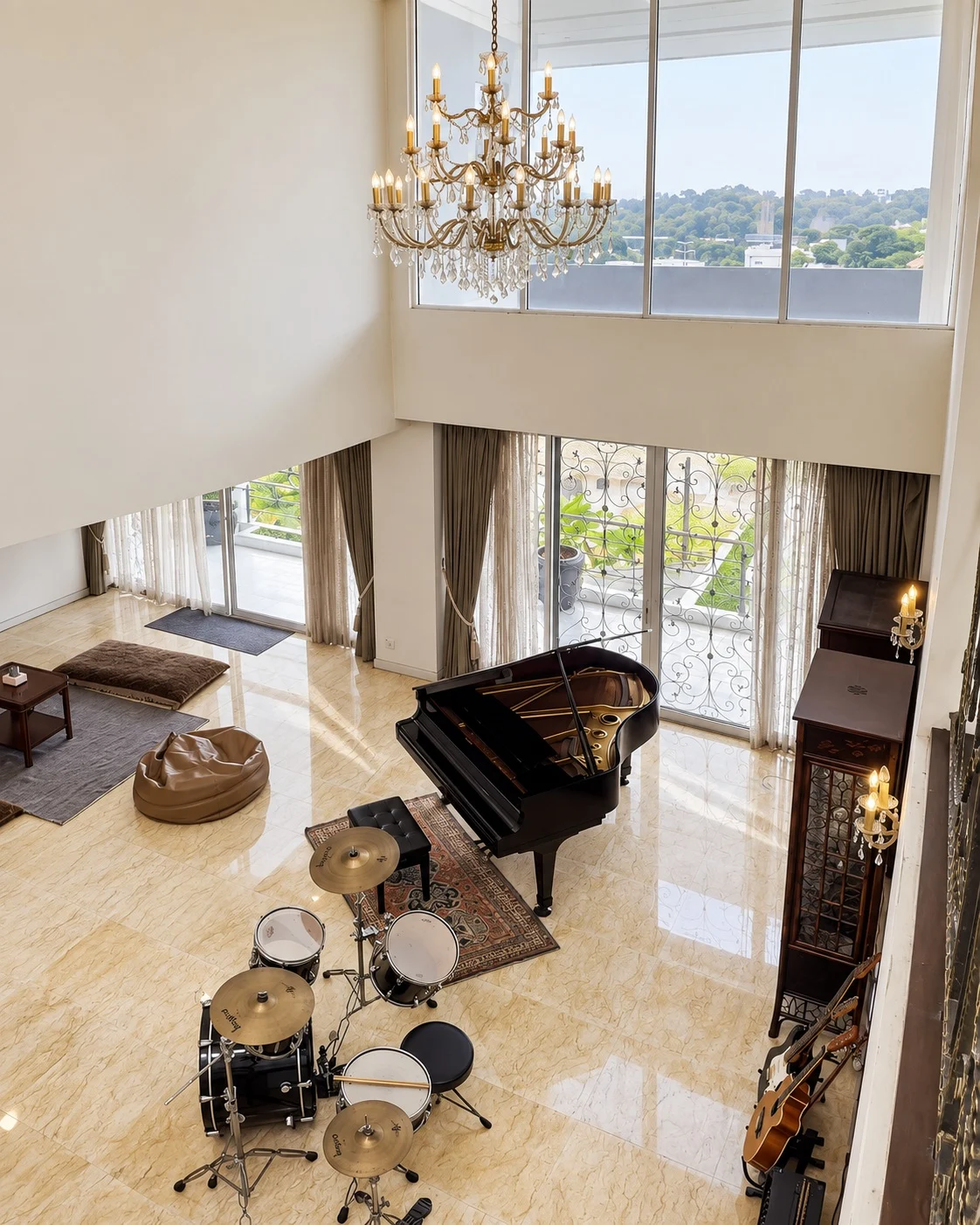 Double-Height Music Room at the Bangsar bungalow, Kuala Lumpur