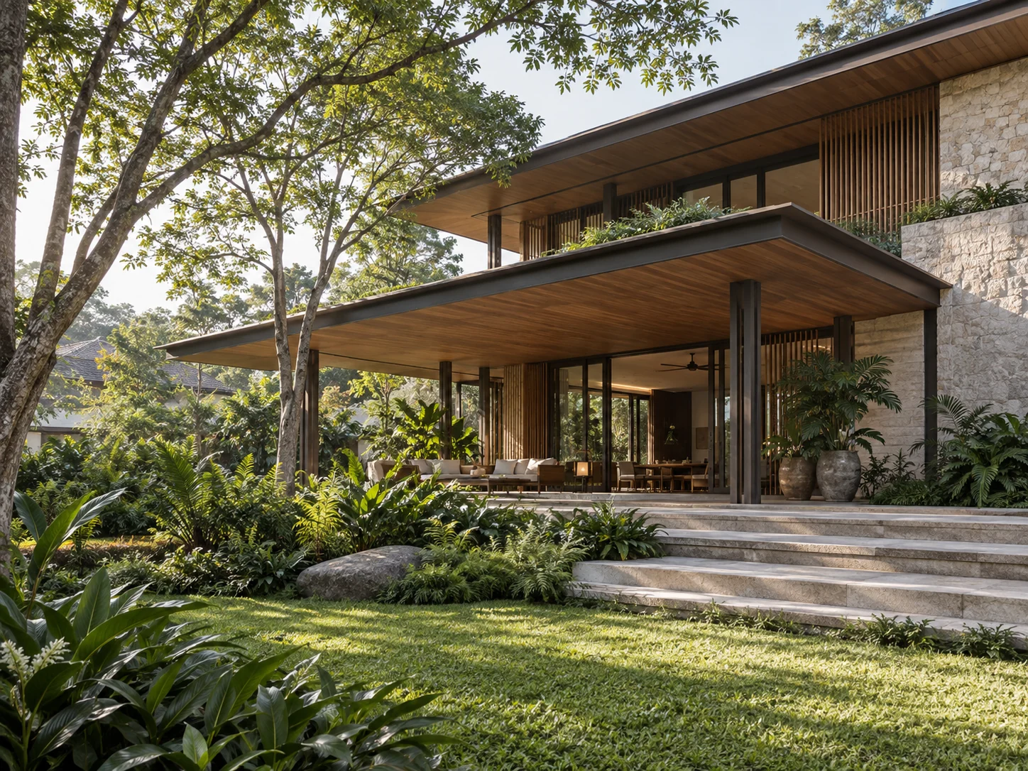 Tropical bungalow architecture, illustrative Country Heights Damansara lifestyle visual