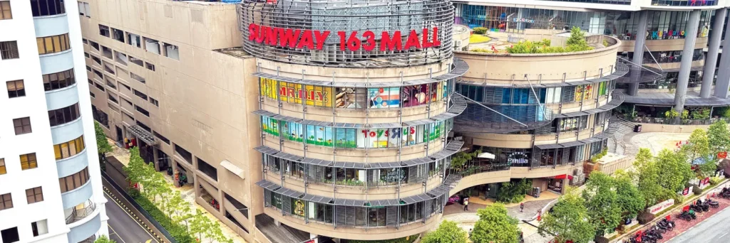 Sunway 163 Mall facade and shops on Jalan Kiara, Mont Kiara